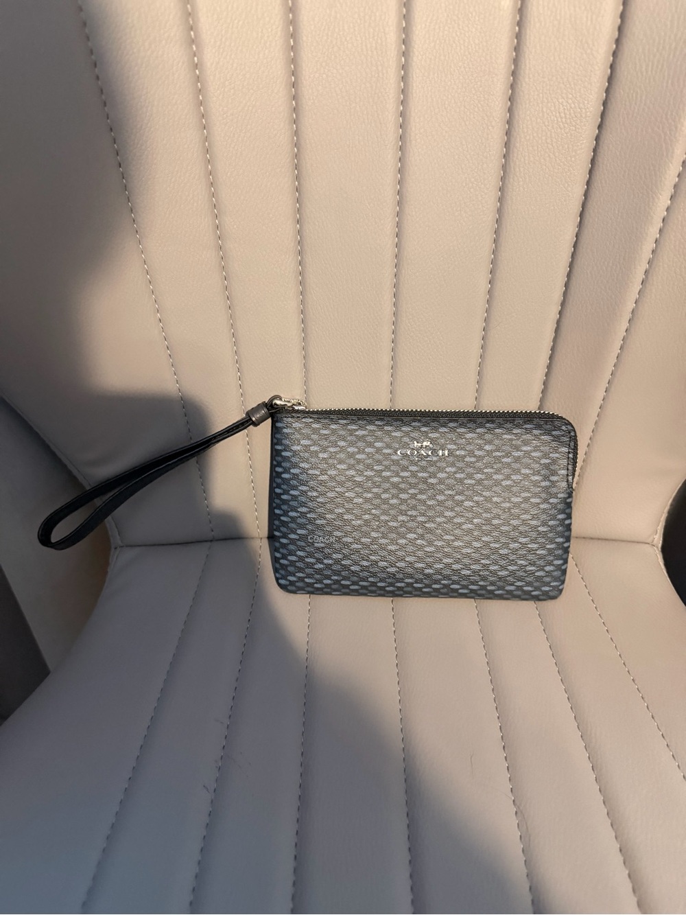 Coach Blue and Black Signature Wristlet
